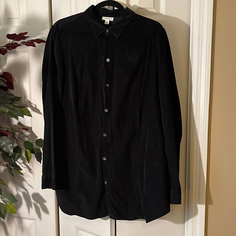 Black corduroy button up shirt